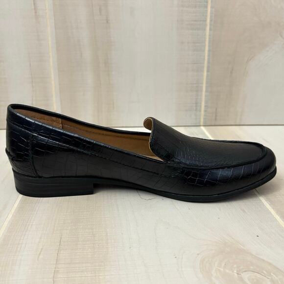 LifeStride Soft System Black Faux Croc Embossed Loafers Women’s Size 8M - Picture 10 of 11